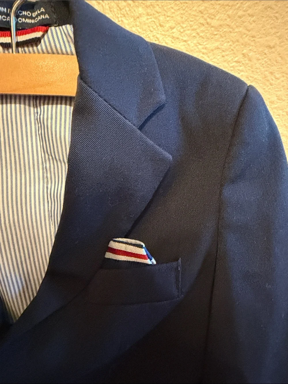 Tommy Hilfiger Navy Kids' Tailored Blazer with Pocket Square